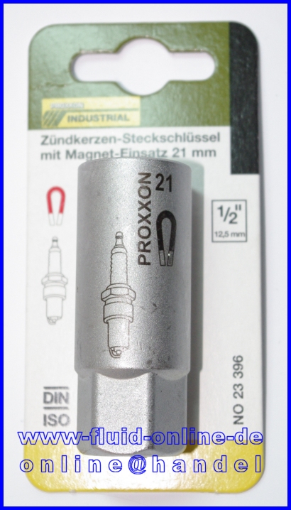 PROXXON 23395 Zündkerzennuss Mit Magneteinsatz – 19mm, Antrieb 12,5mm (1/2"), Aus CrV-Stahl, Vernickelt & Verchromt